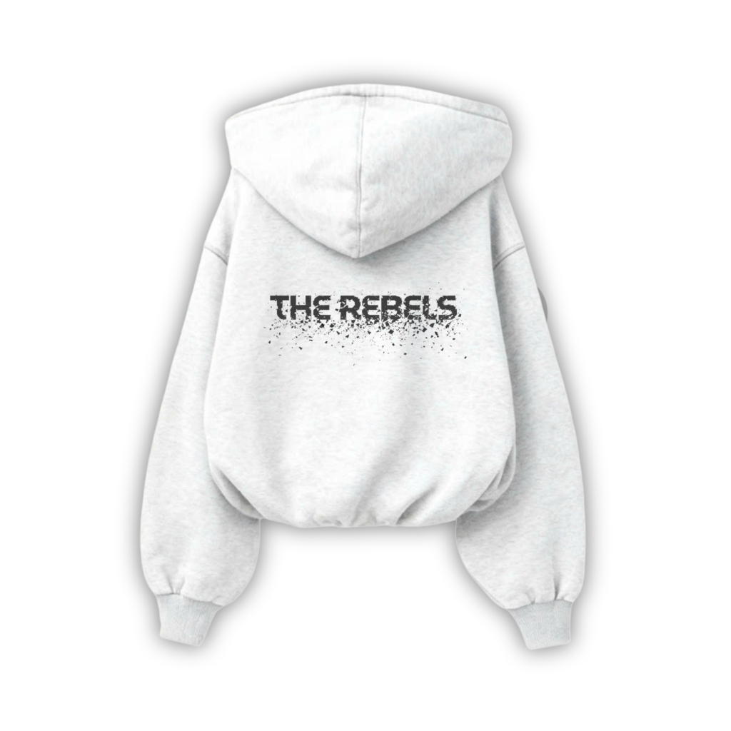 therebels áo hoodie Jean trắng