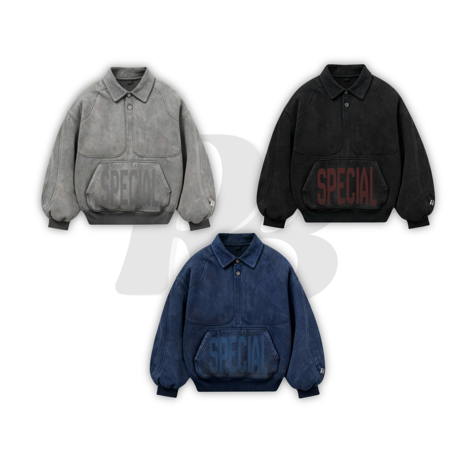 Áo sweater lai hoodie vải jeans